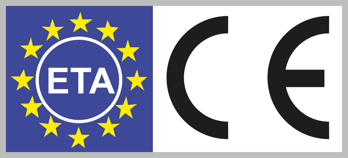 Zugelassen durch die Europäische Technische Bewertung ETA
